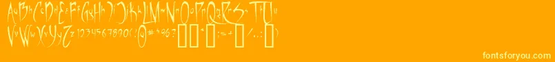 Vampiress Font – Yellow Fonts on Orange Background