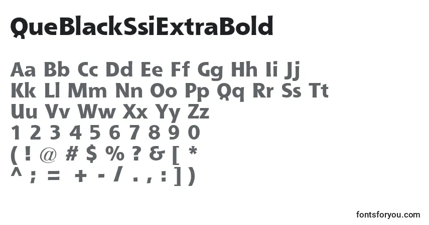 Шрифт QueBlackSsiExtraBold – алфавит, цифры, специальные символы
