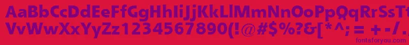 フォントQueBlackSsiExtraBold – 赤い背景に紫のフォント
