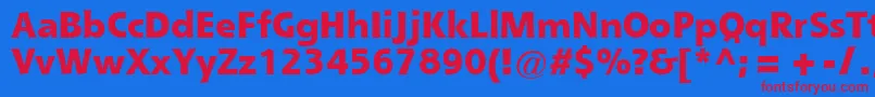 QueBlackSsiExtraBold Font – Red Fonts on Blue Background