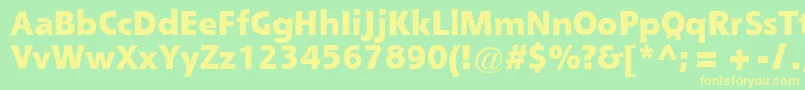 QueBlackSsiExtraBold Font – Yellow Fonts on Green Background