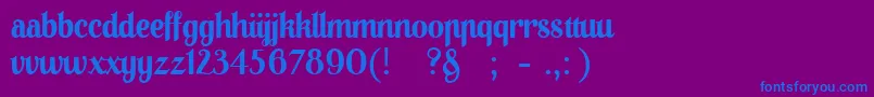 01Apompadoursample-Schriftart – Blaue Schriften auf violettem Hintergrund