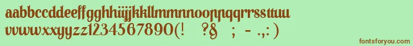 01Apompadoursample Font – Brown Fonts on Green Background