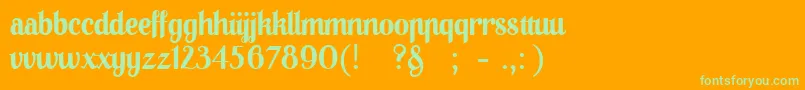 01Apompadoursample-Schriftart – Grüne Schriften auf orangefarbenem Hintergrund