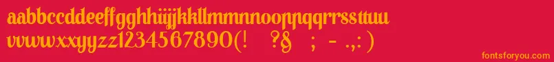 Шрифт 01Apompadoursample – оранжевые шрифты на красном фоне