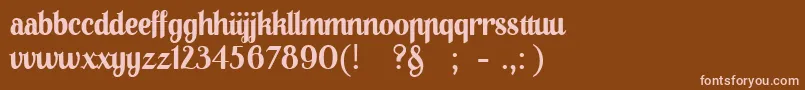 01Apompadoursample Font – Pink Fonts on Brown Background