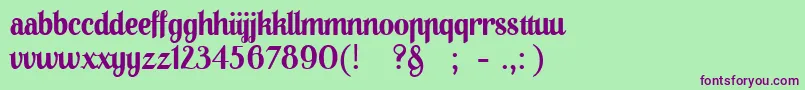 01Apompadoursample Font – Purple Fonts on Green Background