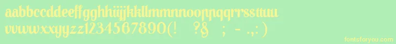 01Apompadoursample Font – Yellow Fonts on Green Background