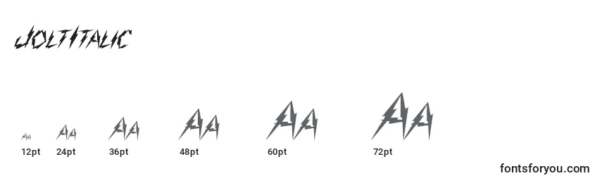JoltItalic Font Sizes