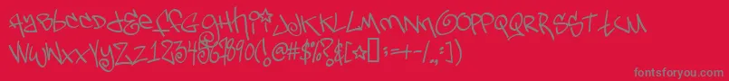 フォントTagsx – 赤い背景に灰色の文字