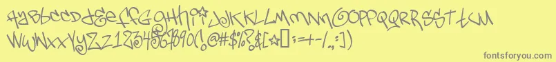 Tagsx Font – Gray Fonts on Yellow Background