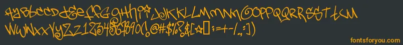 Tagsx Font – Orange Fonts on Black Background