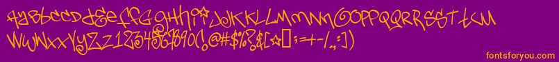 Tagsx Font – Orange Fonts on Purple Background