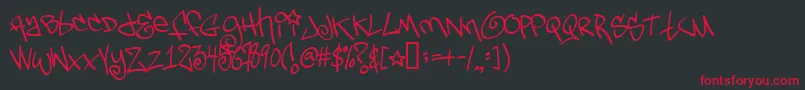 Tagsx Font – Red Fonts on Black Background