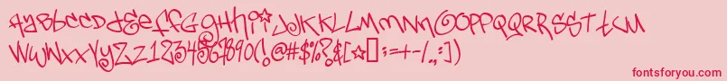 Tagsx Font – Red Fonts on Pink Background