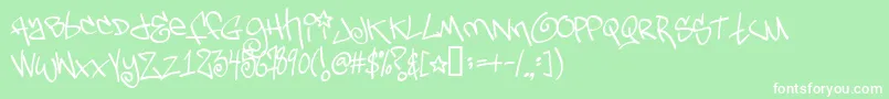 Tagsx Font – White Fonts on Green Background