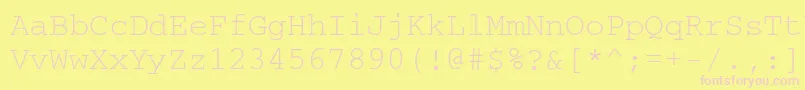 Czcionka Courierftt – różowe czcionki na żółtym tle