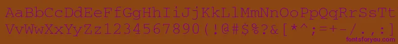 Courierftt Font – Purple Fonts on Brown Background