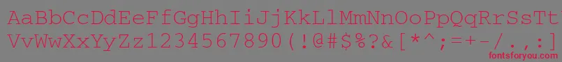 Courierftt Font – Red Fonts on Gray Background