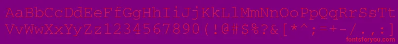 Courierftt Font – Red Fonts on Purple Background