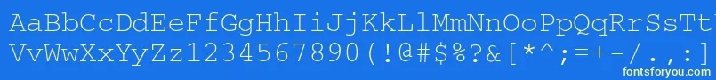 Шрифт Courierftt – жёлтые шрифты на синем фоне