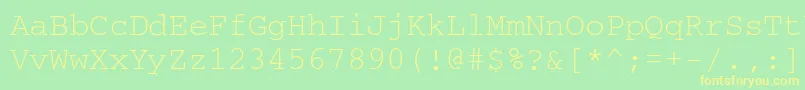 Courierftt Font – Yellow Fonts on Green Background