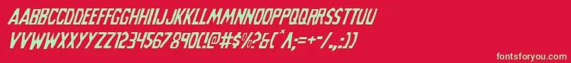 Grimghostlightital Font – Green Fonts on Red Background
