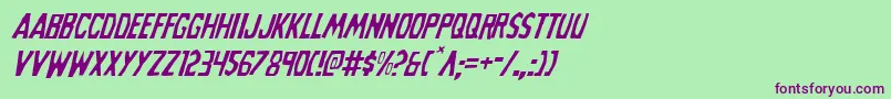 Grimghostlightital Font – Purple Fonts on Green Background