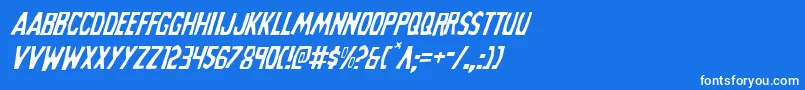 Grimghostlightital Font – White Fonts on Blue Background