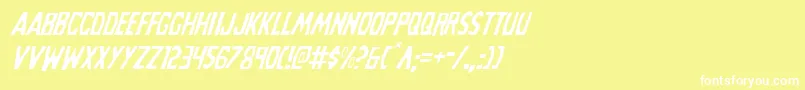 Grimghostlightital Font – White Fonts on Yellow Background