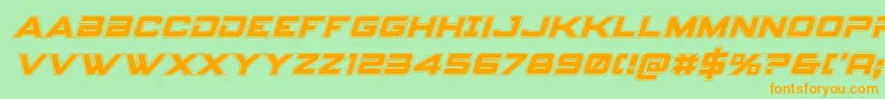 Spyagencyv3acadital-Schriftart – Orangefarbene Schriften auf grünem Hintergrund