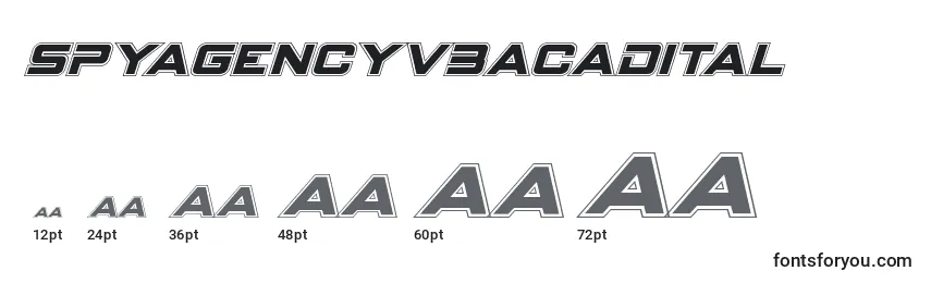 Größen der Schriftart Spyagencyv3acadital