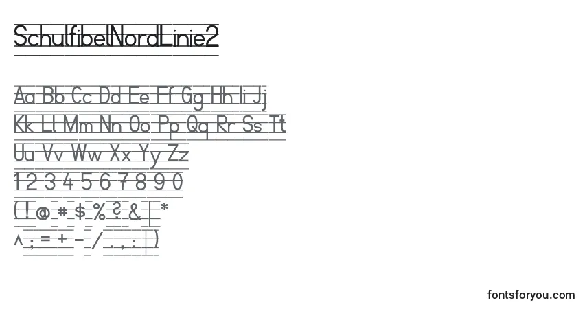 A fonte SchulfibelNordLinie2 – alfabeto, números, caracteres especiais