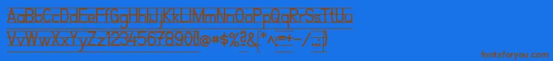 SchulfibelNordLinie2-Schriftart – Braune Schriften auf blauem Hintergrund