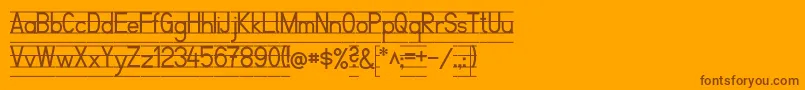 SchulfibelNordLinie2-Schriftart – Braune Schriften auf orangefarbenem Hintergrund