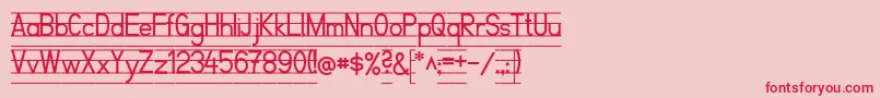 SchulfibelNordLinie2 Font – Red Fonts on Pink Background