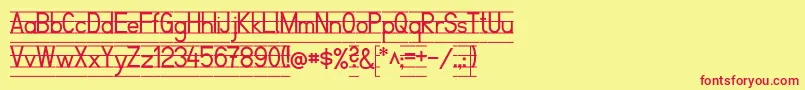 SchulfibelNordLinie2 Font – Red Fonts on Yellow Background