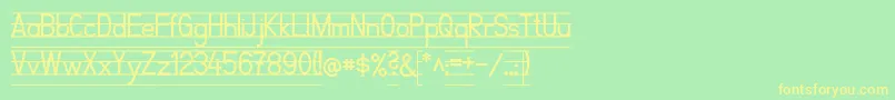 SchulfibelNordLinie2 Font – Yellow Fonts on Green Background