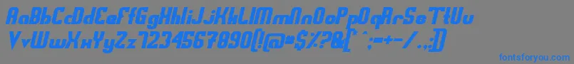 SwedenFunkisRegularoblique-Schriftart – Blaue Schriften auf grauem Hintergrund