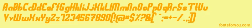 SwedenFunkisRegularoblique Font – Orange Fonts on Yellow Background