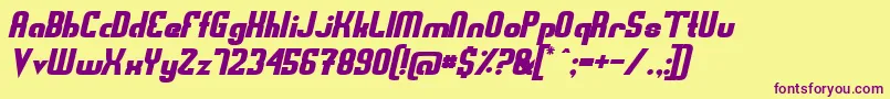 SwedenFunkisRegularoblique Font – Purple Fonts on Yellow Background
