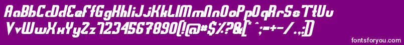 Fonte SwedenFunkisRegularoblique – fontes brancas em um fundo violeta
