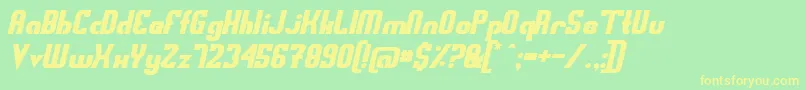 SwedenFunkisRegularoblique Font – Yellow Fonts on Green Background