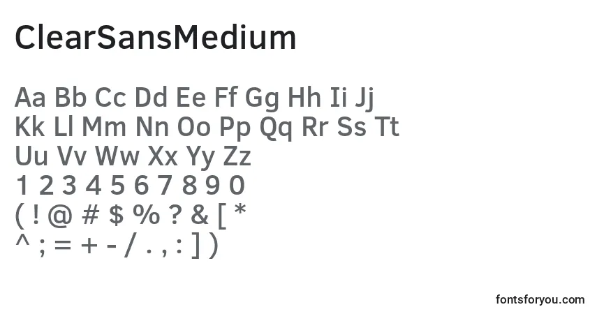 Шрифт ClearSansMedium – алфавит, цифры, специальные символы