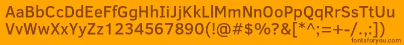 Шрифт ClearSansMedium – коричневые шрифты на оранжевом фоне