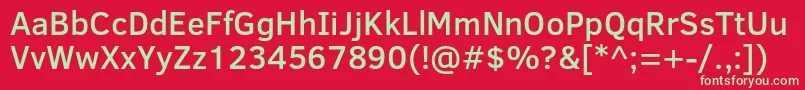 フォントClearSansMedium – 赤い背景に緑の文字