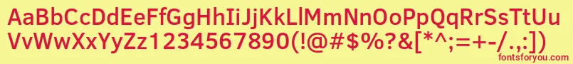Шрифт ClearSansMedium – красные шрифты на жёлтом фоне