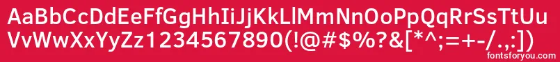 フォントClearSansMedium – 赤い背景に白い文字