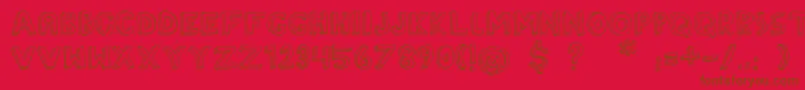 TheRainmaker-Schriftart – Braune Schriften auf rotem Hintergrund