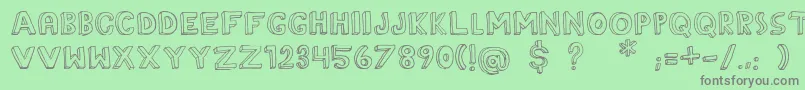 TheRainmaker-Schriftart – Graue Schriften auf grünem Hintergrund
